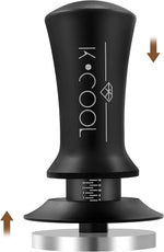Load image into Gallery viewer, K COOL 51mm Coffee Espresso Tamper, Premium Barista Tools, Calibrated Spring Tamper, 100% Stainless Steel Flat Base Tamper with Scale Mark for Espresso Machine (Black)