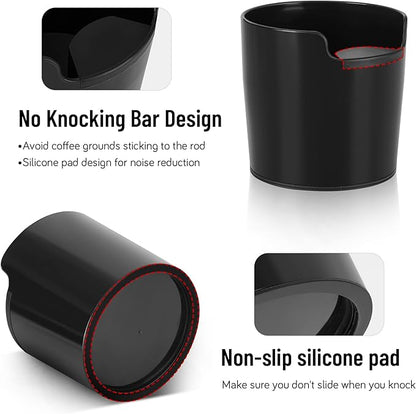 RECAPS Coffee Knock Box for Espresso Coffee Grounds Espresso Knock Box Shock-absorbent and Anti-Slip Base Epsresso Accessories with No Knocking Bar Design