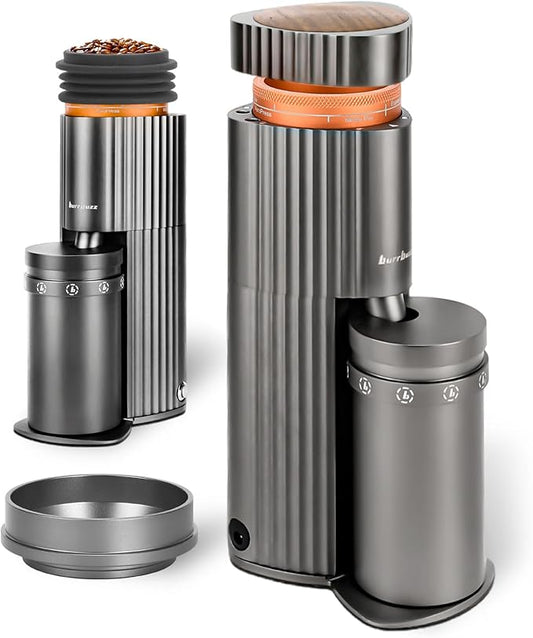 Electric Burr Coffee Grinder, Professional Espresso Grinder, Quiet, Compact, 65g Single Dose, 90 Settings, Easy to Use & Clean, Stainless-steel Burrs, Great Flavor in Pour Over, French Press