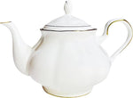 Load image into Gallery viewer, GOMMO Fine Real Bone China Teapot 30oz for Elegant Life Ceramic Tea Kettle (White-Gold)