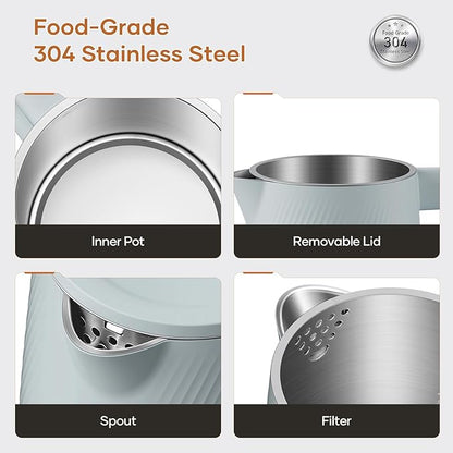 OLEGA Electric Kettle - 1500W Electric Tea Kettle 1.8L Stainless Steel Inner Electric Kettles for Boiling Water Auto Shut Off Boil-Dry Protection Electric Water Kettle for Coffee Tea Blue