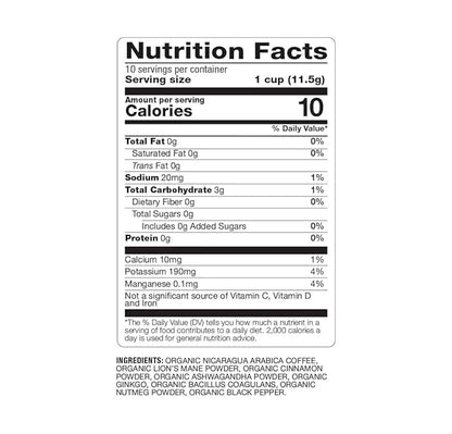 Focus Coffee with Superfoods - Organic Probiotic Mushroom Coffee Pods, Supports Healthy Focus & Digestion, Infused with Ashwagandha, Lion's Mane, and Cinnamon - 10 Recyclable Single Serve K-Cups