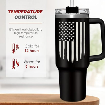 SANDJEST Retirement Gift for Men - 40oz Stainless Steel Insulated Coffee Tumbler with Lid & Straw, Gift Ideas for Boss Coworkers Fathers Husband, Christmas Birthday