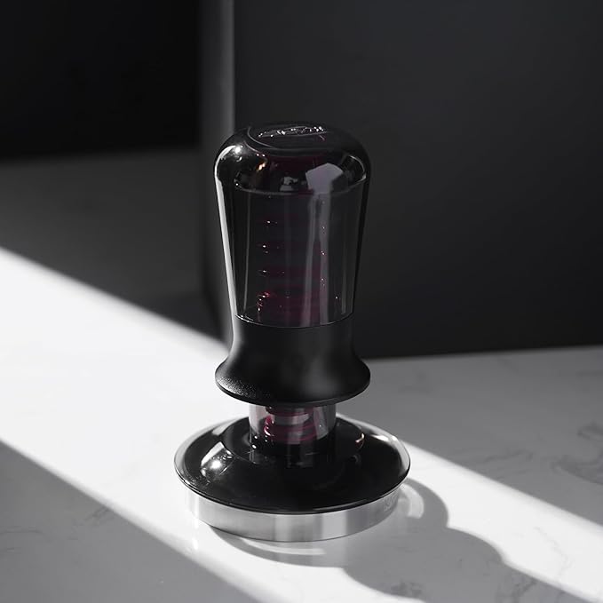 IKAPE 51MM Semi-Transparent Espresso Coffee Tamper, Spring-loaded Calibrated Tamper with Premium Threaded Stainless Steel Base, Compatible with All 51mm Bottomless Portafilters(New Upgrade) ﻿