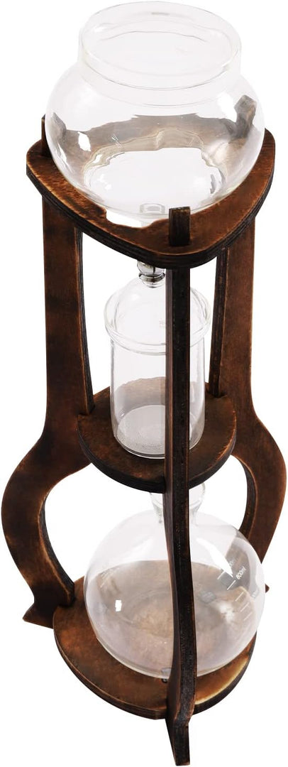 Iced Coffee Cold Brew Drip Tower Coffee Maker Ice Coffee Machine Cold Brew Dripper Iced Coffee Brewer Maker for Home, Shops, Cafes, Offices, 6-8 cup (Brown)