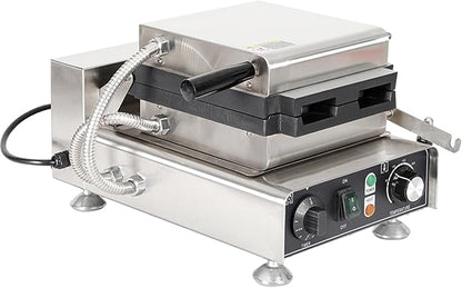 Commercial Vertical Stuffler Waffle Maker, Non-Stick Vertical Design Pouring Waffle Baker Machine With 122-572℉ Temp Range and Time Control, Teflon-Coated Baking Pan Stainless Steel Body 110V