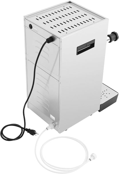 2500W Commercial Milk Frother Machine, 2.1Gal Multi-purpose Steam Hot Water Boiler with Double Boiler, Stainless Steel Milk Steamer for Coffee, Latte, Cappuccino