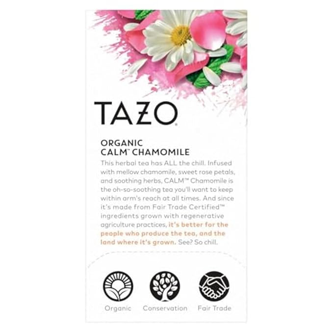 TAZO Calm Chamomile Herbal Tea Bags, Caffeine Free Blend, 16 Total Tea Bags