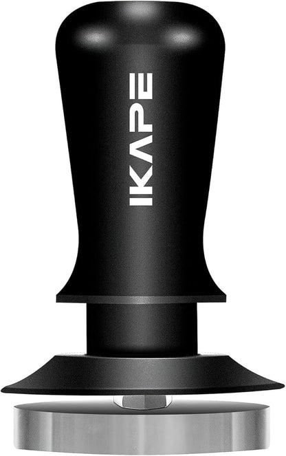 IKAPE 51mm Espresso Tamper, Premium Barista Coffee Tamper with Calibrated Spring Loaded, 100% Flat Stainless Steel Base Tamper for Espresso Machine(Black)