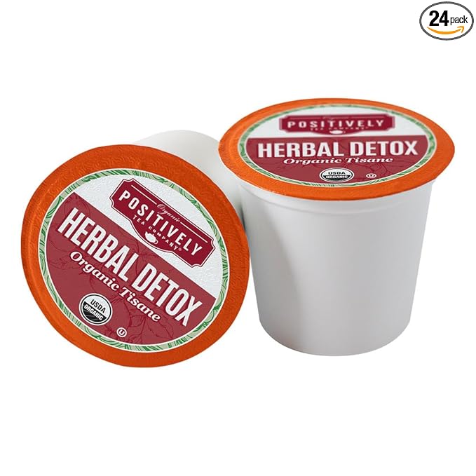 Organic Positively Tea Company, Herbal Detox Tea, K-Cup Compatible, 24 Pods