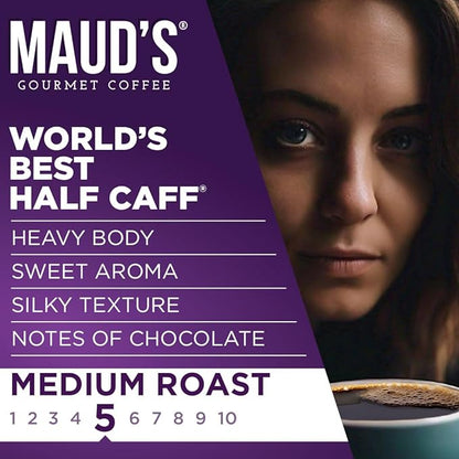 Maud's Half Caff Coffee Pods, 200 ct, Medium Roast Coffee in Recyclable Single Serve Pods – 100% Arabica Coffee, Compatible with Keurig K Cups Maker