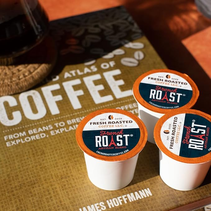 Fresh Roasted Coffee, French Roast, Dark, 96 Pods for K Cup Brewers