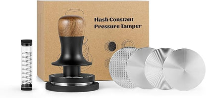 MHW-3BOMBER 58.35mm Calibrated Espresso Tamper 30lbs with Sound Feedback Espresso Tamper Set Comes with Three Additional Bases and A Replacement 20lbs Spring T6175T-OS