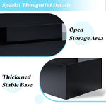 Load image into Gallery viewer, AMERLIFE High Gloss LED Coffee Table, Modern 2-Tier Center Table with LED Lights, Open Storage Space, 40in Simple Rectangular Sofa Side Table for Living Room, Black