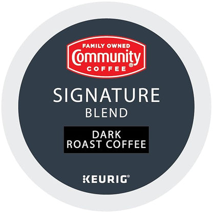 Community Coffee Signature Blend 24 Count Coffee Pods, Dark Roast, Compatible with Keurig 2.0 K-Cup Brewers, 24 Count (Pack of 1)