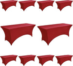 Load image into Gallery viewer, 10-Pack 6ft Spandex Table Covers for Rectangle Standard Folding Tables - Wrinkle Resistant Stretch Tablecloths - Ultimate Fitted Table Protector for Parties, Banquet, Wedding