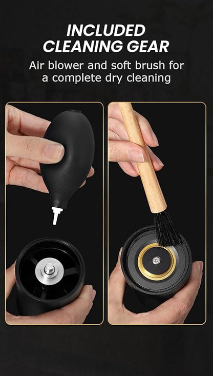 Vevok Chef O20 Manual Coffee Grinder - 20 levels External Adjustment, 35g Capacity with Travel Case and Cleaning Gear, Consistent Grind Ti-Plated Stainless Steel Conical Burr Hand Coffee Grinder