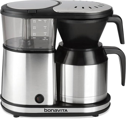 Bonavita 5 Cup Drip Coffee Maker Machine, One-Touch Pour Over, Auto Pause Brewing with Stainless Steel Double Wall Thermal Carafe, SCA Certified, Dishwasher Safe, BV1500TS