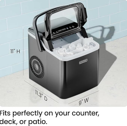 ICEMAN Dual-Size Ice Maker Countertop - Portable Ice Machine, Large and Small Ice Machine Maker with Self Cleaning, 9 Cubes in 7 Mins, 22lbs/24hrs, for Home, Kitchen, Office, Party, Ice Scoop Included