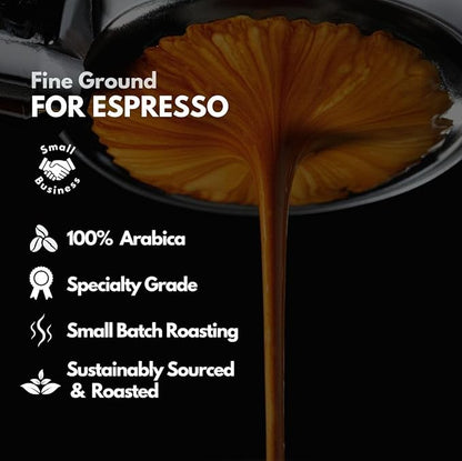 Canopy Point Coffee Honduras Dark Roast | Espresso Ground Coffee for smooth Espresso & Moka Pot| Arabica specialty small batch roasted to order with strong chocolate notes & aroma