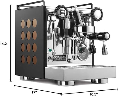 Rocket Espresso Appartamento Nera Espresso Machine and Eureka Mignon Notte Grinder Bundle (Copper)