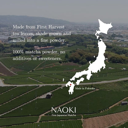 Naoki Matcha Fragrant Yame Blend – Authentic Japanese First Harvest Ceremonial Grade Matcha Green Tea Powder from Yame, Fukuoka (40g / 1.4oz)