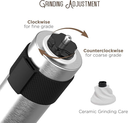 Manual Coffee Grinder — Stainless Steel Conical Burr Coffee Bean Grinder with Hand Crank, 18 Adjustable Settings, Storage Pouch and Sturdy Grip — Portable Coffee Grinder for Camping or Travel