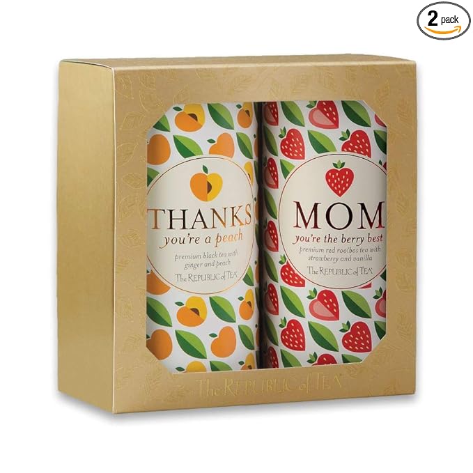 The Republic of Tea Thanks Mom Gift Set, 2-Tin Tea Gift Set