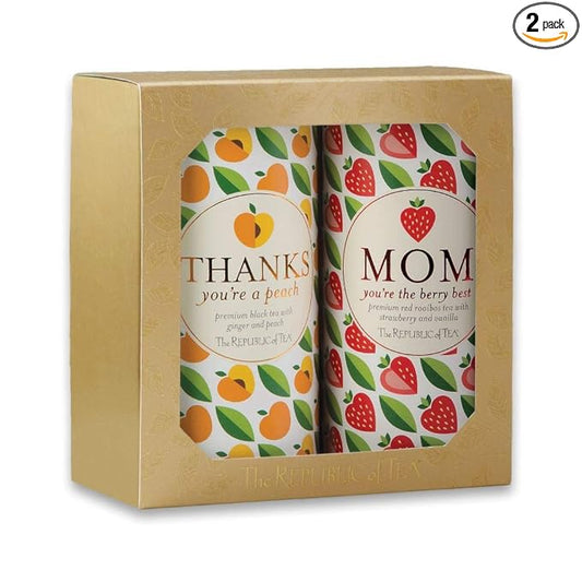The Republic of Tea Thanks Mom Gift Set, 2-Tin Tea Gift Set