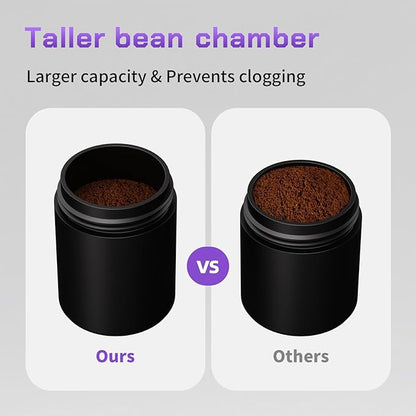 MAVO Manual Coffee Grinder, Shadow Wand Hand Coffee Grinder, Capacity 25g with CNC Stainless Steel Pentagon Conical Burr, Adjustable Setting, Burr Coffee Bean Grinder for Pour Over, Espresso (Silver)