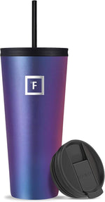 Load image into Gallery viewer, IRON °FLASK Classic Tumbler - Vacuum Insulated Stainless Steel Water Bottle, Double Walled, Drinking Cup, Insulated Travel Mug (Aurora, 32 oz Solid Lid)