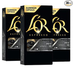 Load image into Gallery viewer, L'OR Espresso Capsules, 30 Count Onyx, Single-Serve Aluminum Coffee Capsules Compatible with the L'OR BARISTA System &amp; *Nespresso Original Machines, 30 Count (Pack of 3)