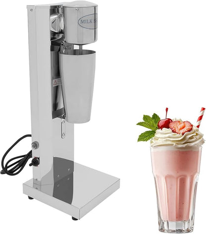 Electric Milkshake Maker Machine, 180W 2-Speed Milk Shake Mixer Machine with 22oz Stainless Steel Mixing Cup, Commercial Milkshake Blender & Drink Mixer for Home or Business(Silver)