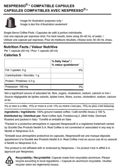 Lungo Variety Pack for Nespresso | 100 Test Winning Aluminum Capsules | 2 Smooth Italian Flavors ‘San Marino’ and ‘Colombia’ | 100% Nespresso Compatible Pods