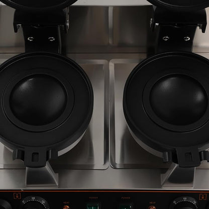 Commercial UFO Burger Maker Machine, 2.4KW Electric Dual Head Burger Waffle Cone Maker, 180° Rotating Ice Cream Sandwich Maker w/Non-stick Baking Tray for Household Or Commercial (Dual Head)