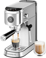 Load image into Gallery viewer, CASABREWS 5418 PLUS Espresso Machine 20 Bar, Compact Espresso Maker with Steam Milk Frother, Stainless Steel Coffee Machine with 34oz Detachable Water Tank for Cold Brew, Cappuccino, Silver