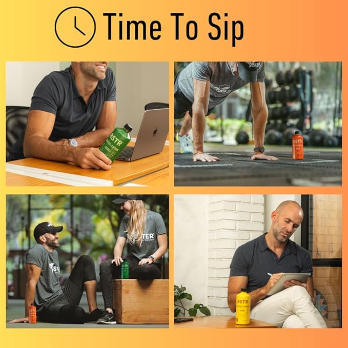 RSTR Lemon Tea 12 Pack – Healthy Energy Drink with 210mg Natural Caffeine – Zesty Iced Tea with Zero Added Sugar – Bottled Tea for Focus & Performance