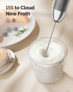 Load image into Gallery viewer, Maestri House Rechargeable Milk Frother with Stepless Speed Control, LunaFro 2.0 Handheld Electric Foam Maker Waterproof Drink Mixer Foamer for Lattes, Cappuccino