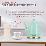 Load image into Gallery viewer, 1.2-Liters Ceramic Electric Kettle Pot, 1000W Fast Boil Water For Coffee &amp; Tea, Automatic Shut-Off, Boil Dry Protection, Retro Gooseneck Teapot BPA Free Boiler