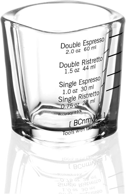Shot Glasses Measuring Cup 2018 Liquid Heavy Glass Wine Espresso Shot 26-Incremental Measurement 1 OZ 4 Features 45ML (Square-1pack)