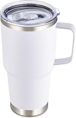 Load image into Gallery viewer, 30 oz Tumbler with Handle and Lid, Stainless Steel Tumblers Double Wall Vacuum Insulated Travel Mug Leak Proof Cup Keep Drinks Cold and Hot White, 1 Pack