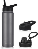Load image into Gallery viewer, mininoo 24 oz Insulated Water Bottle with Straw Lid, Stainless Steel Double Wall Vacuum, Leak Proof, BPA Free, Keep Cold for 24H &amp; Hot for 12H(Grey)