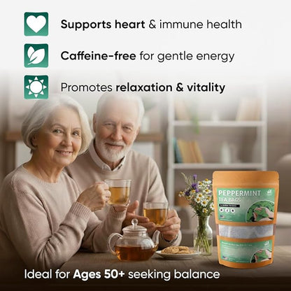 TeaDreamTea Peppermint Tea Bags - Alleviates Digestive Discomfort | Herbal Tea - Healthy Tea | Aromatic & Caffeine Free Tea - Bulk Tea Bags (50 Teabags)