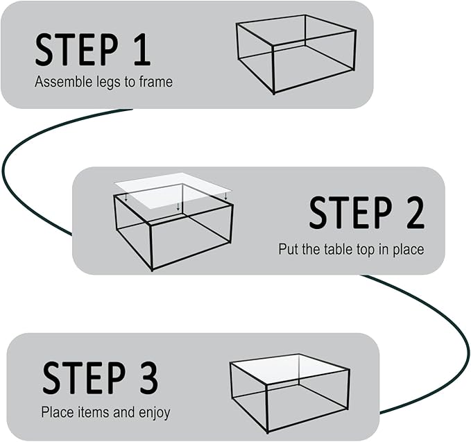 Glass Coffee Table Modern Center Table,Minimalist Coffee Table Sofa Side Tea Table for Living Room,Tempered Glass-top with Sturdy Metal Frame, Easy Assembly,26.4 x 26.4 x 15.7 Inches, Black