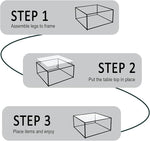 Load image into Gallery viewer, Glass Coffee Table Modern Center Table,Minimalist Coffee Table Sofa Side Tea Table for Living Room,Tempered Glass-top with Sturdy Metal Frame, Easy Assembly,26.4 x 26.4 x 15.7 Inches, Black