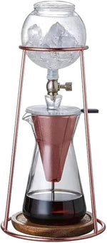 Load image into Gallery viewer, Nispira Modern Iced Coffee Cold Brew Coffee Maker Slow Drip Coffee Machine Stainless Steal Copper Color 400mL Borosilicate Glass