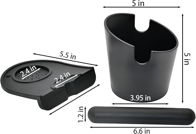 5inch Knock Box Espresso Knock Box Silicone coffee Tamper Mat Espresso Machine Accessories Set of 2 with Removable Knock Bar and Anti-Slip Base for Home Office Barista Tools for Bar Shop