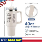 Load image into Gallery viewer, ThermoThrill Ships Next Day, Personalized 40 Oz Tumbler with Handle and Straw Custom Tumbler with Text Stainless Steel Mug Birthday Gifts for Women