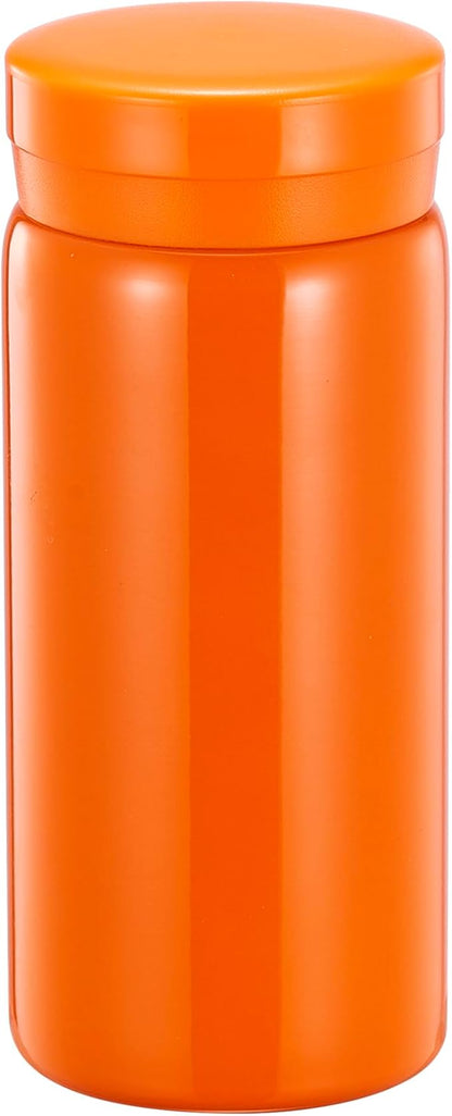 Mini Thermos Cute Water Bottle - 7 oz Tiny Insulated Vacuum 18/10 Stainless Steel Small Flask - Leak Proof & Spill Proof & Keeps Cold and Hot for Drink, Coffee, Tea - Orange