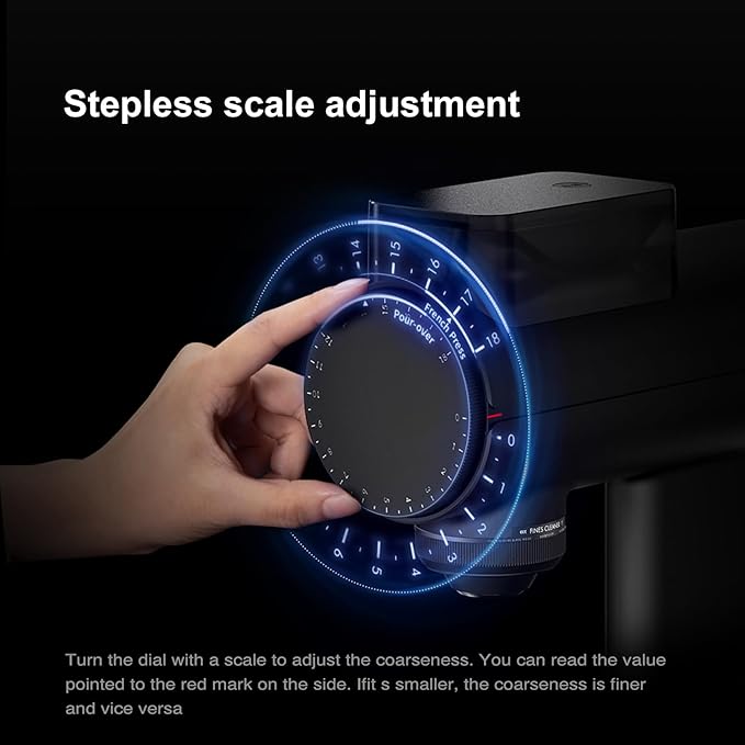 TIMEMORE Sculptor 078 Turbo Burr Coffee Bean Grinder, Electric Grinder with Stepless Coarseness Adjustment, Only Suitable for Pour over - Black